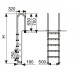 Лестница M, 5 ступ. с накладкой люкс, нерж. AISI-304 (узкий борт)