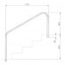 Поручень для римской лестницы дл. 1524мм + фланцы, AISI-316 (комплект 2 шт.)