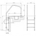 Лестница Split без поручней 2 ступени + 1 предохран.ступень (нерж.ст., ступени люкс) AISI-316
