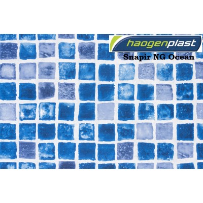 Пленка ПВХ 1,65х10,00м "Haogenplast", Snapir NG Blue / Snapir NG Ocean, синяя мозаика, ребристая