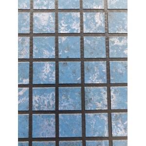 Пленка ПВХ 1,65х25,00м "Haogenplast Matrix",  Blue Black Strips-3D, мозаика голубая с черной затирко