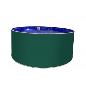 Бассейн круглый Лагуна  ( 2,50 х 1,25)(мятно-зелёный RAL6029)каркас,скиммер,чашка 0,6мм/25018-06