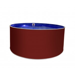 Бассейн круглый Лагуна  ( 5,00 х 1,25)(рубиново-красный RAL3003)каркас,скиммер,чашка 0,4мм/50016-04
